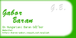 gabor baran business card